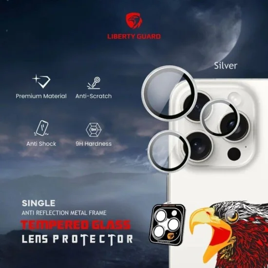 Liberty Guard Camera Lens With Installation Kit 16Pro/Pro Max - Silver Titanium